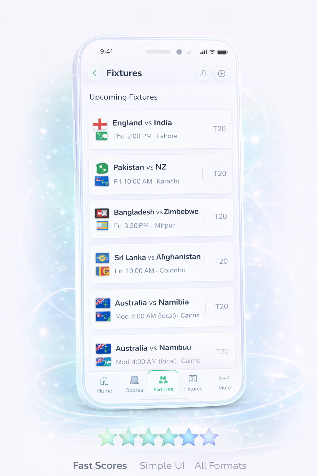 App screen: Fixtures