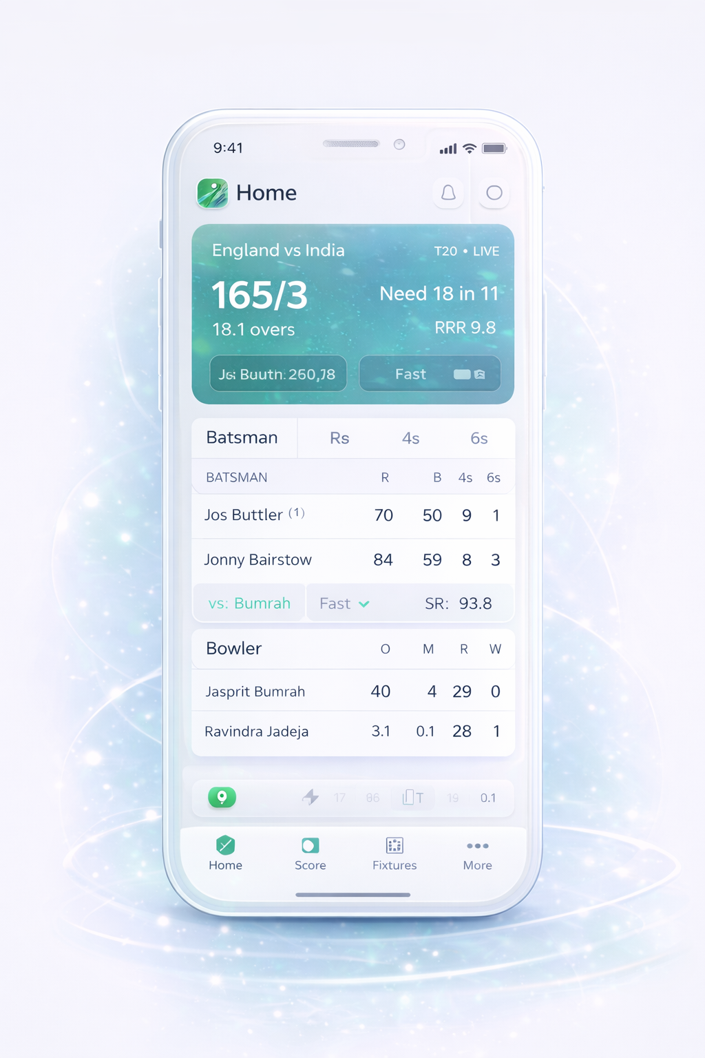 App screen: Scorecards